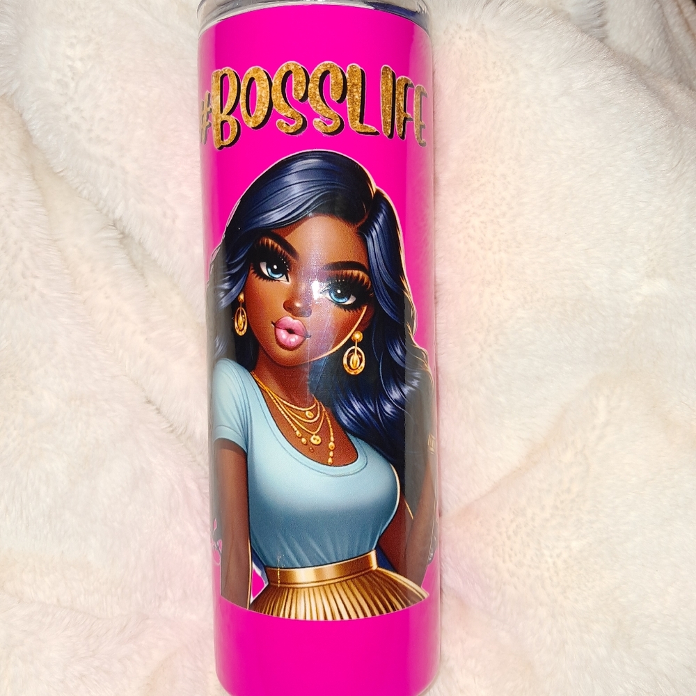 Boss Life Pink Hair Tumbler